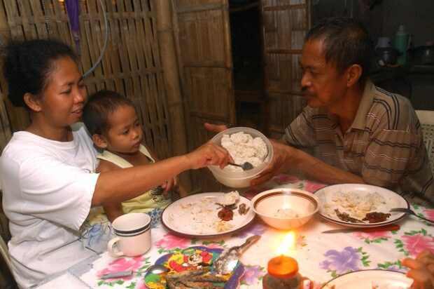 Family eating together